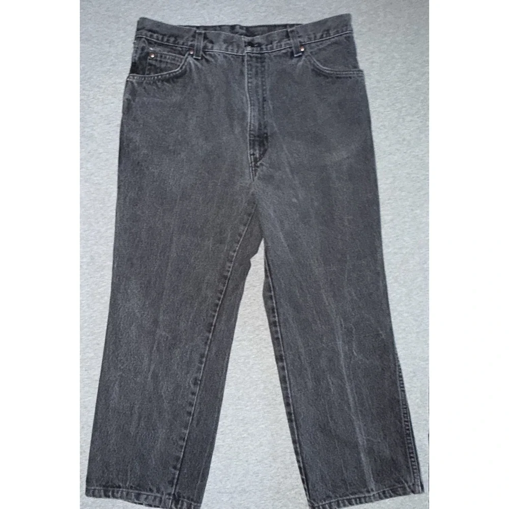 VTG Levi 557 Men Jeans 34x26* (Tag says 36x36) Black Straight Leg USA